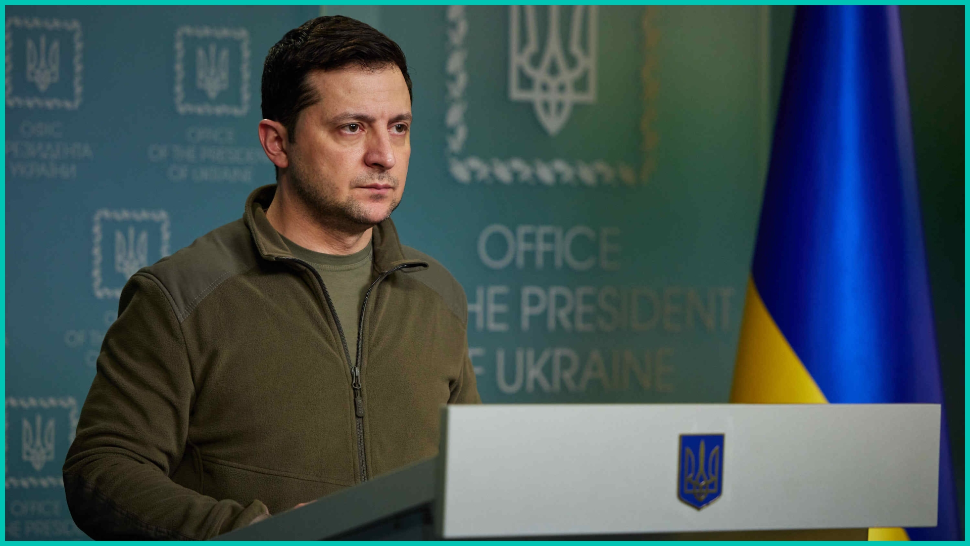 Ukraine's President Volodymyr Zelenskyy holds a press conference
