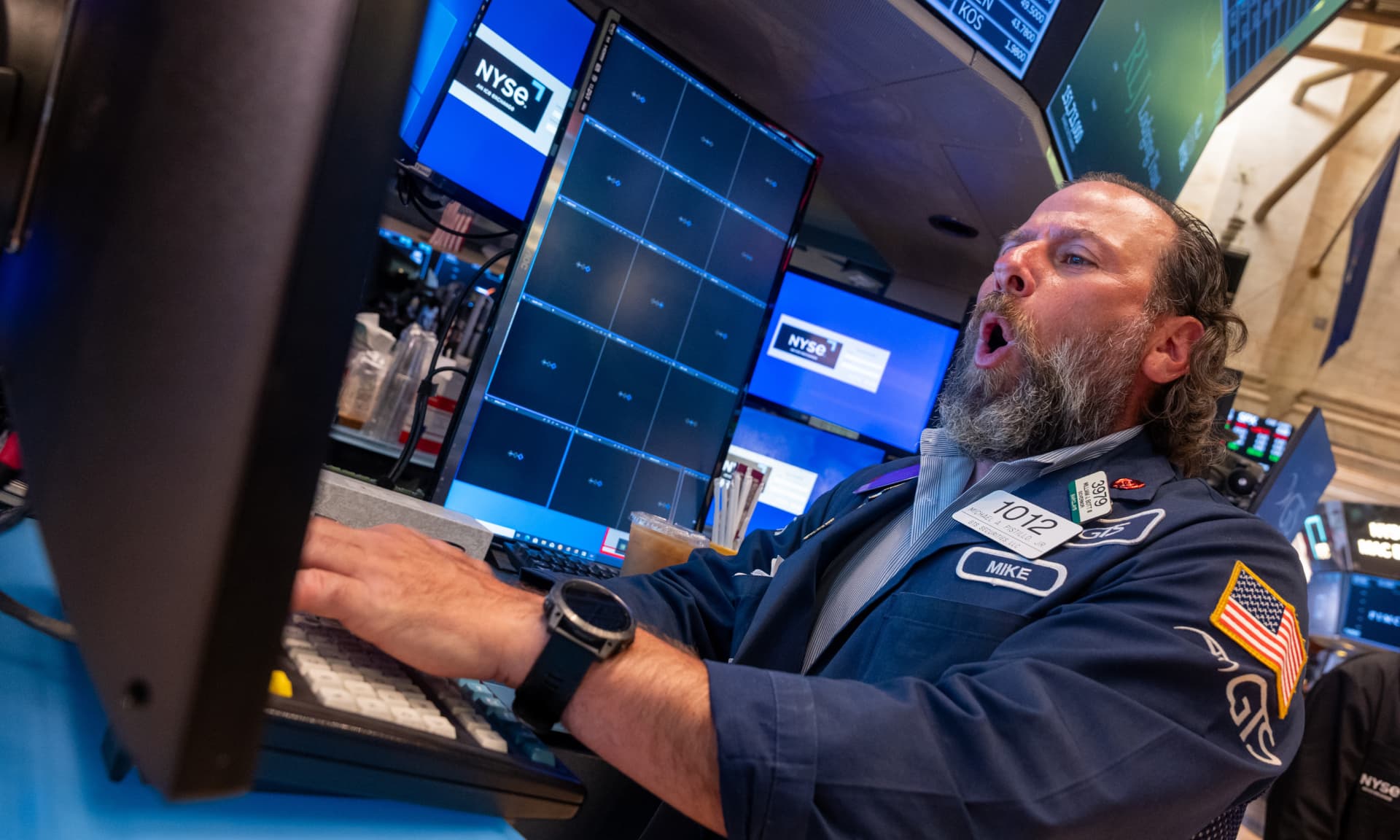 A man working at the New York Stock Exchange