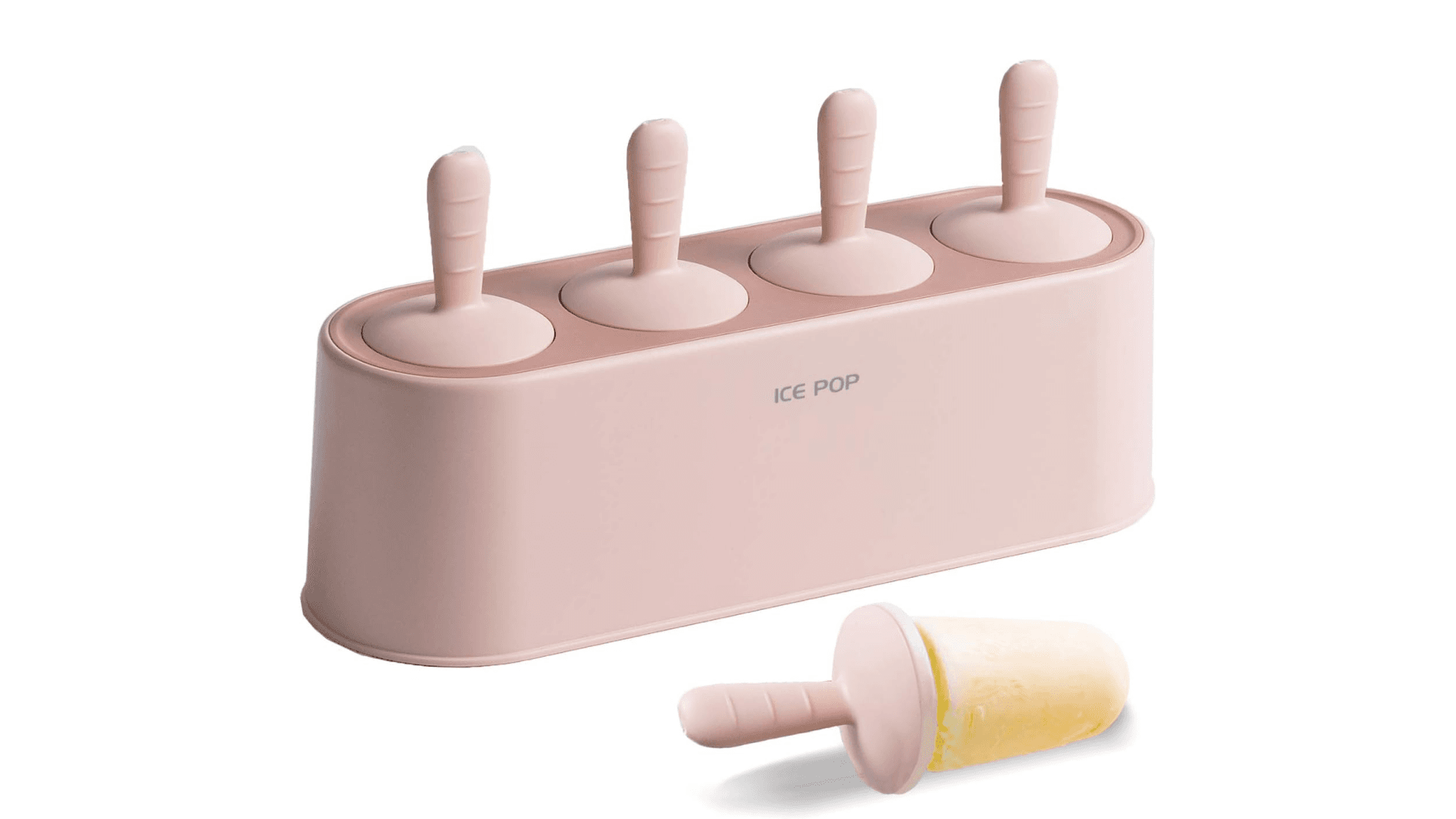 Popsicle Mold Set 4 Pieces Homemade Silicone Popsicle Maker Easy Release Ice Cream Molds Reusable DIY Pop Molds (Pink, IcyClassic Pops)