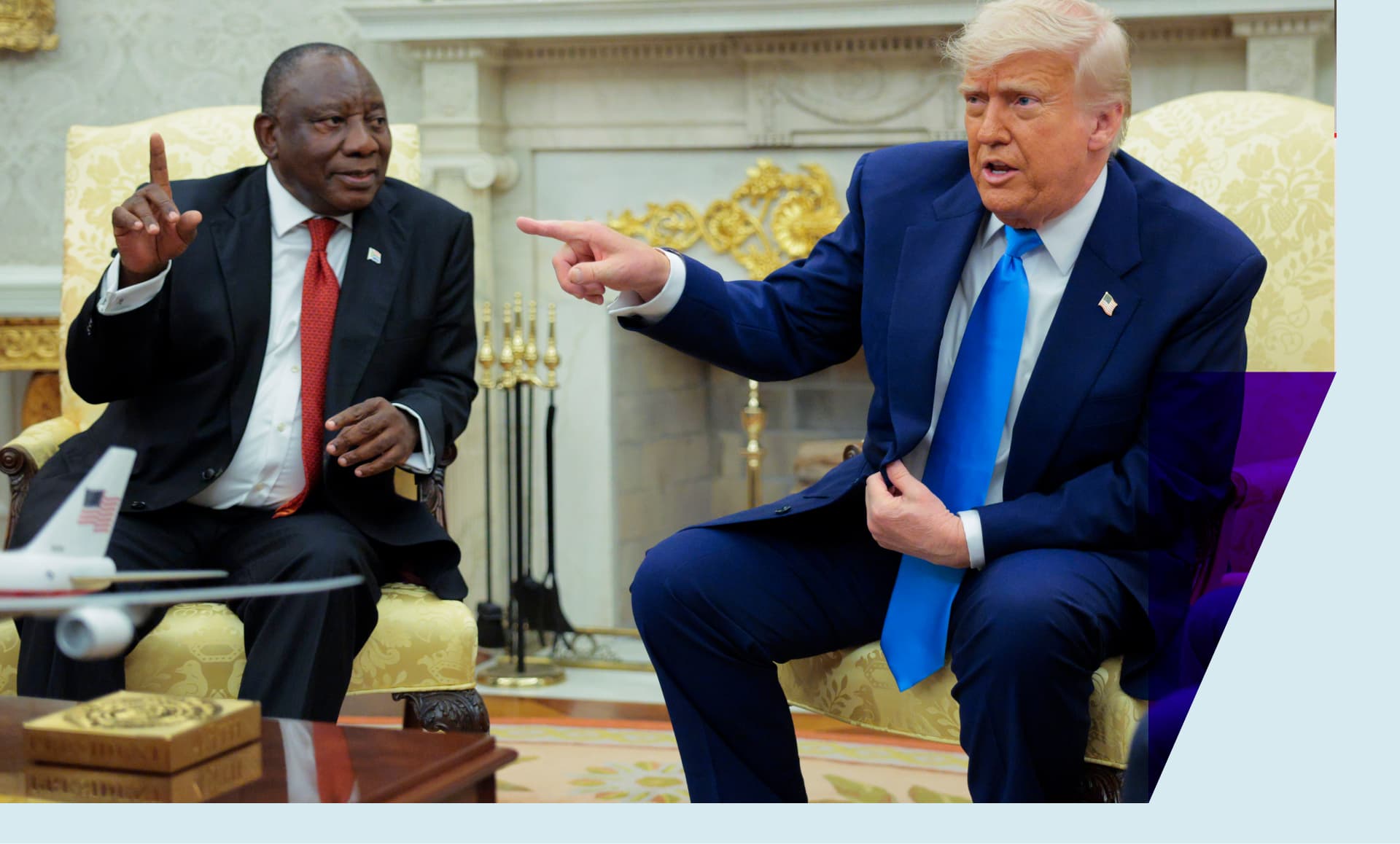 U.S. President Donald Trump and President of South Africa Cyril Ramaphosa