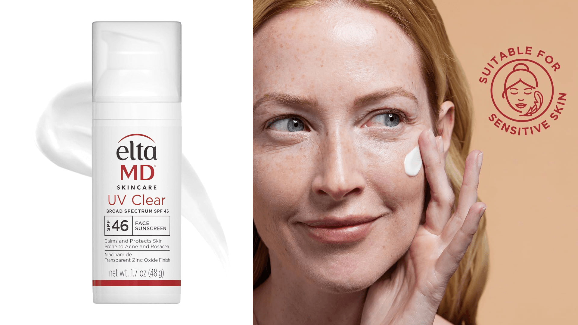 EltaMD UV Clear Face Sunscreen SPF 46, Oil Free for Face with Zinc Oxide, Dermatologist Recommended Sunscreen Lotion, For Acne-Prone Sensitive Skin, 1.7 oz Pump