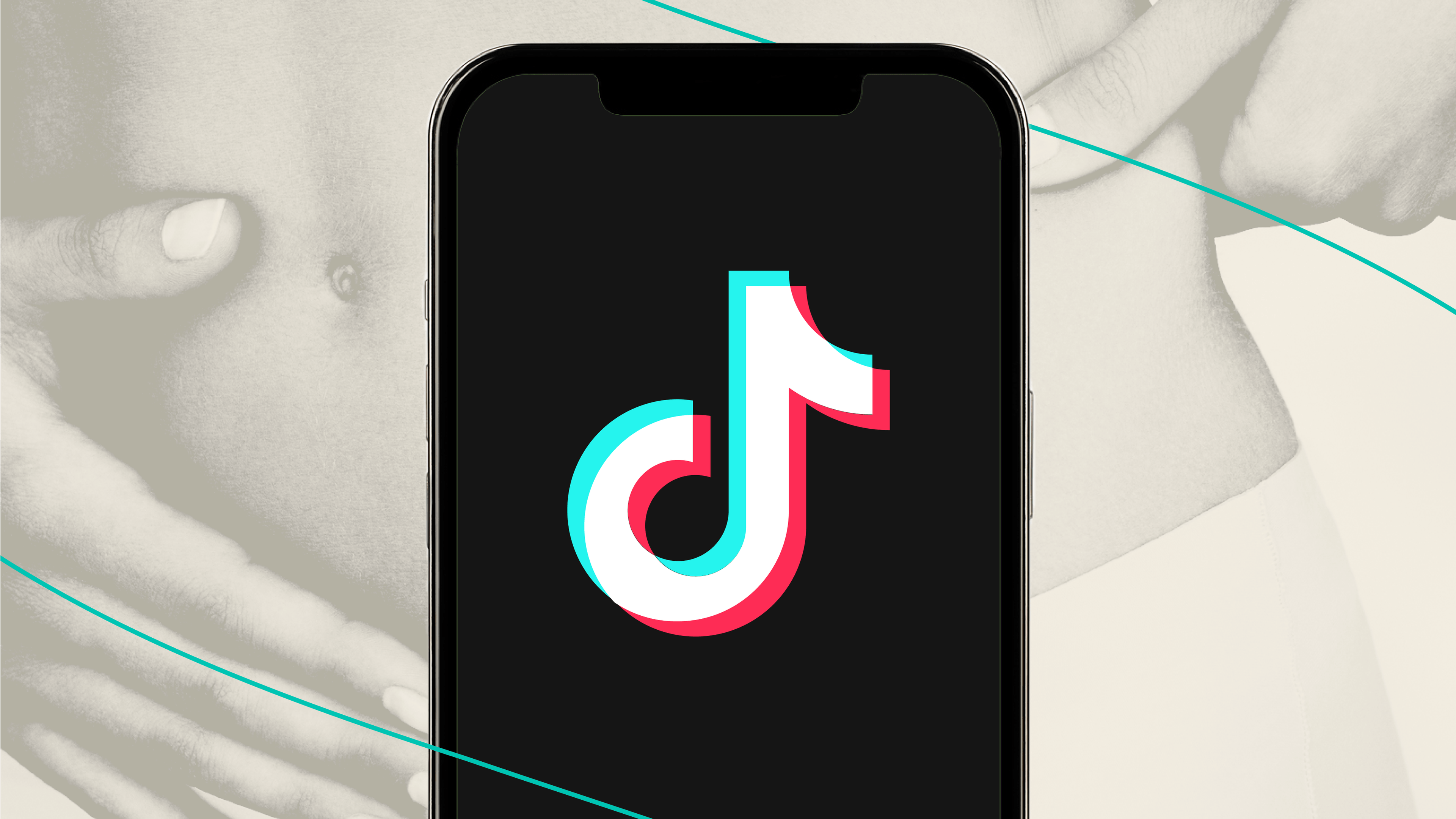 The TikTok logo on a phone screen