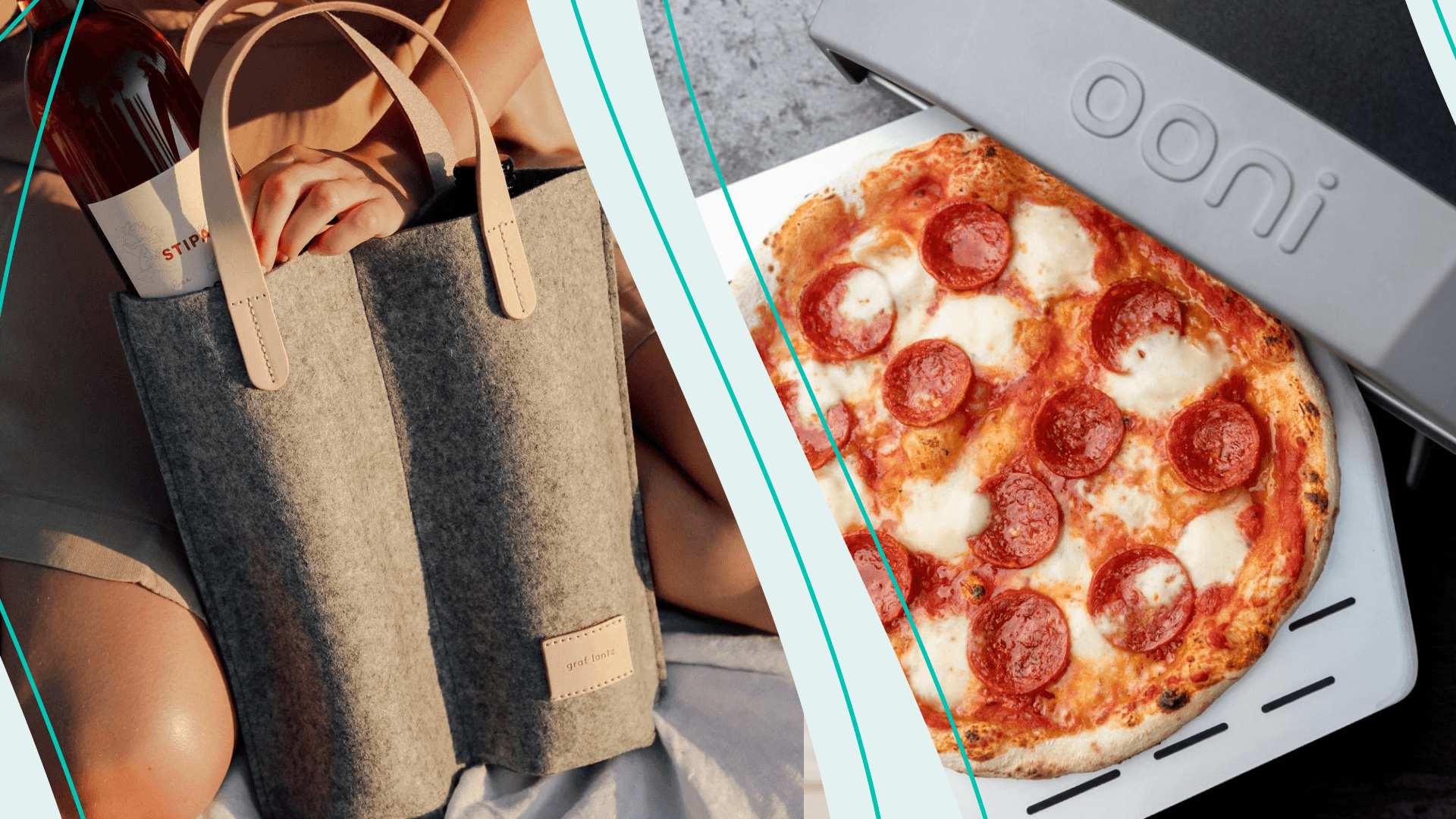 rattan lantern, pizza oven