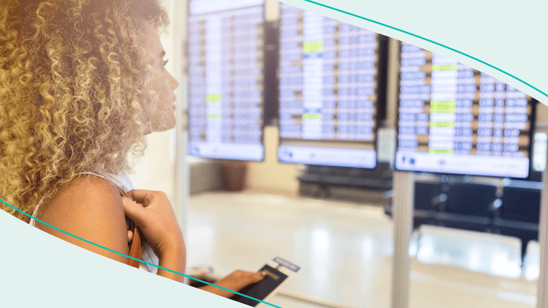 woman standing at airport