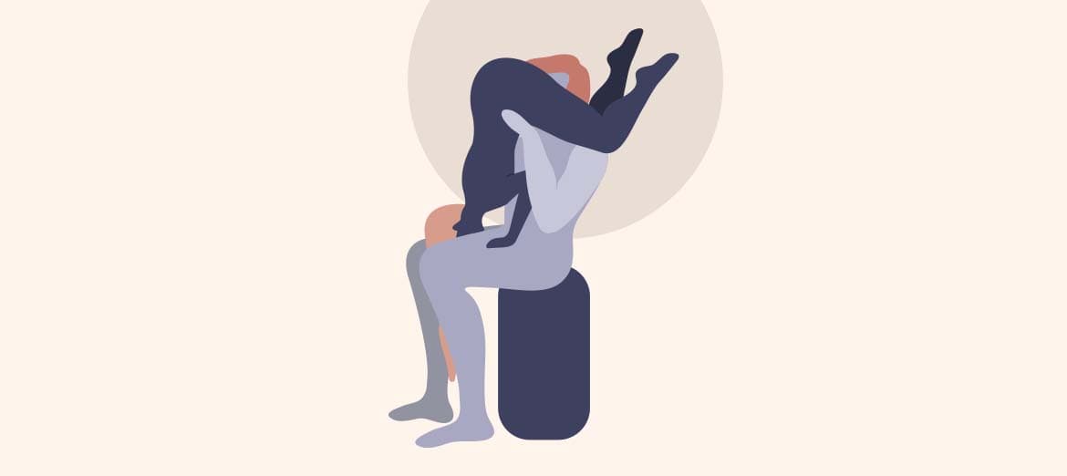 An illustration of the sitting-69 sex position.
