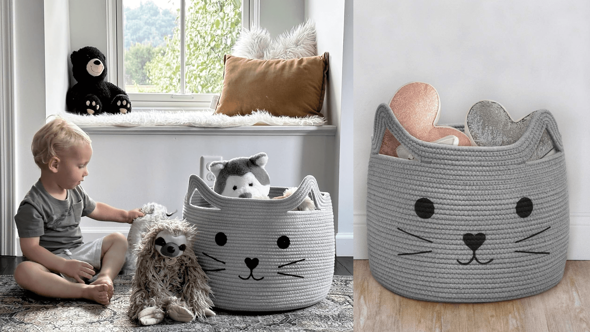cat shaped storage bin