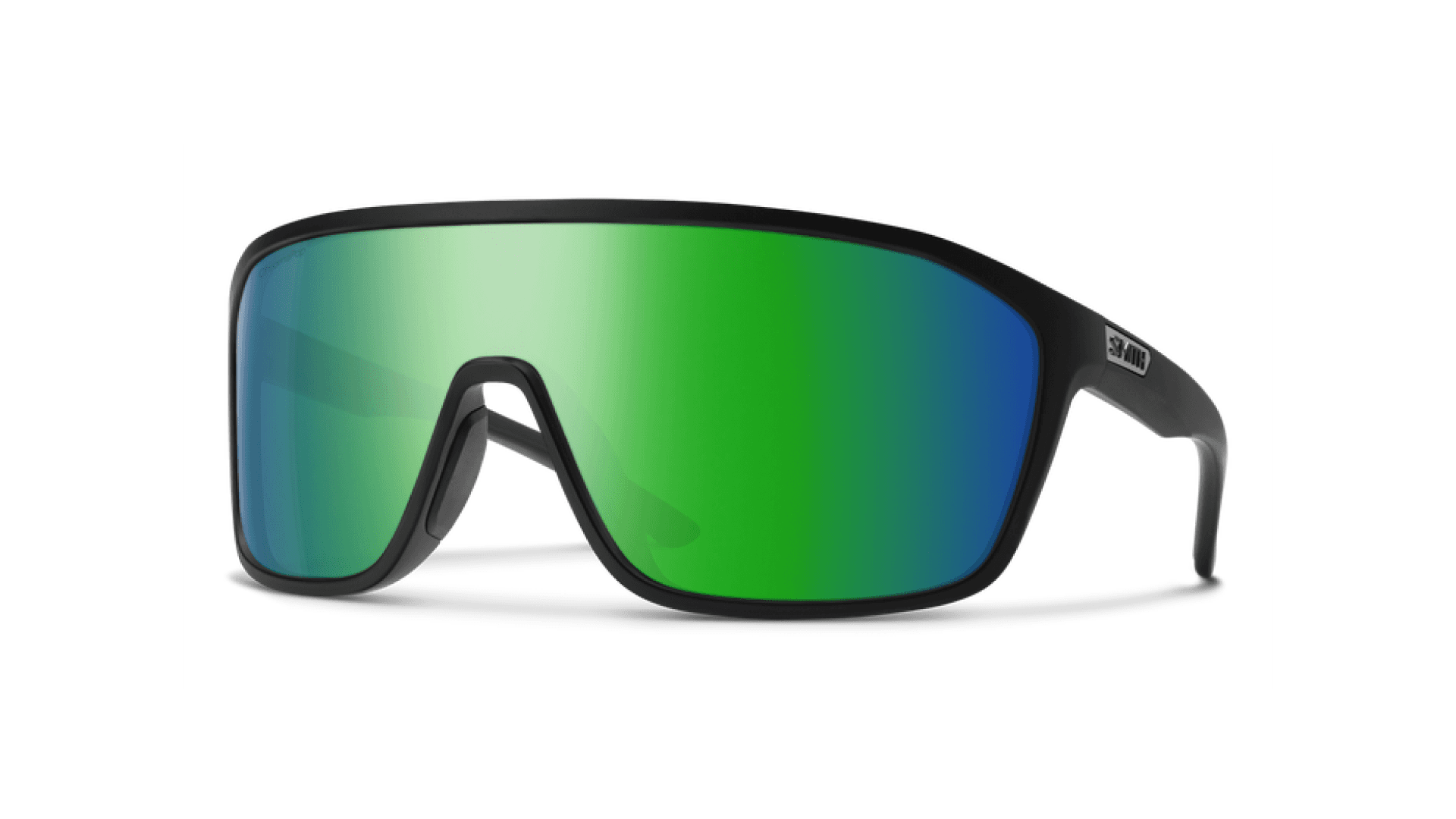 Sunglasses with green lens and black frame