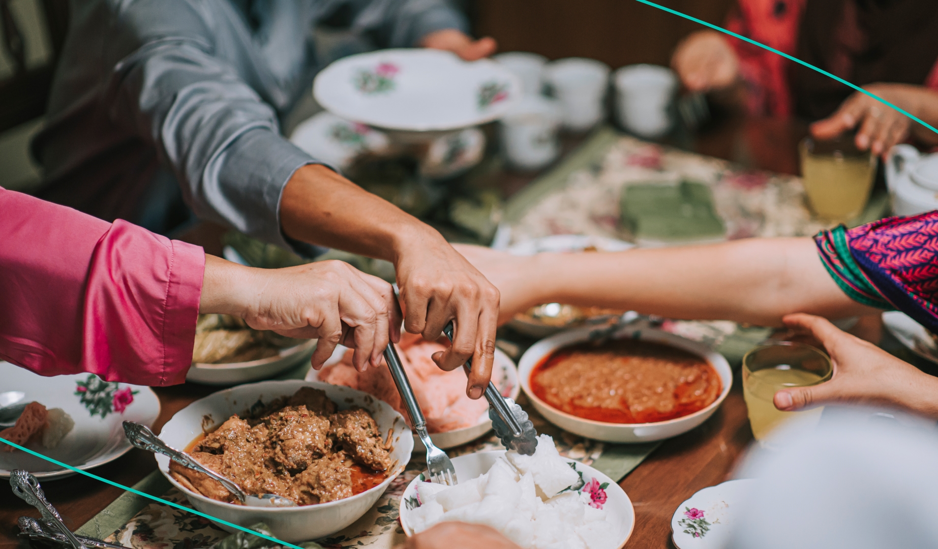 A family gathers to break the daily Ramadan fast.