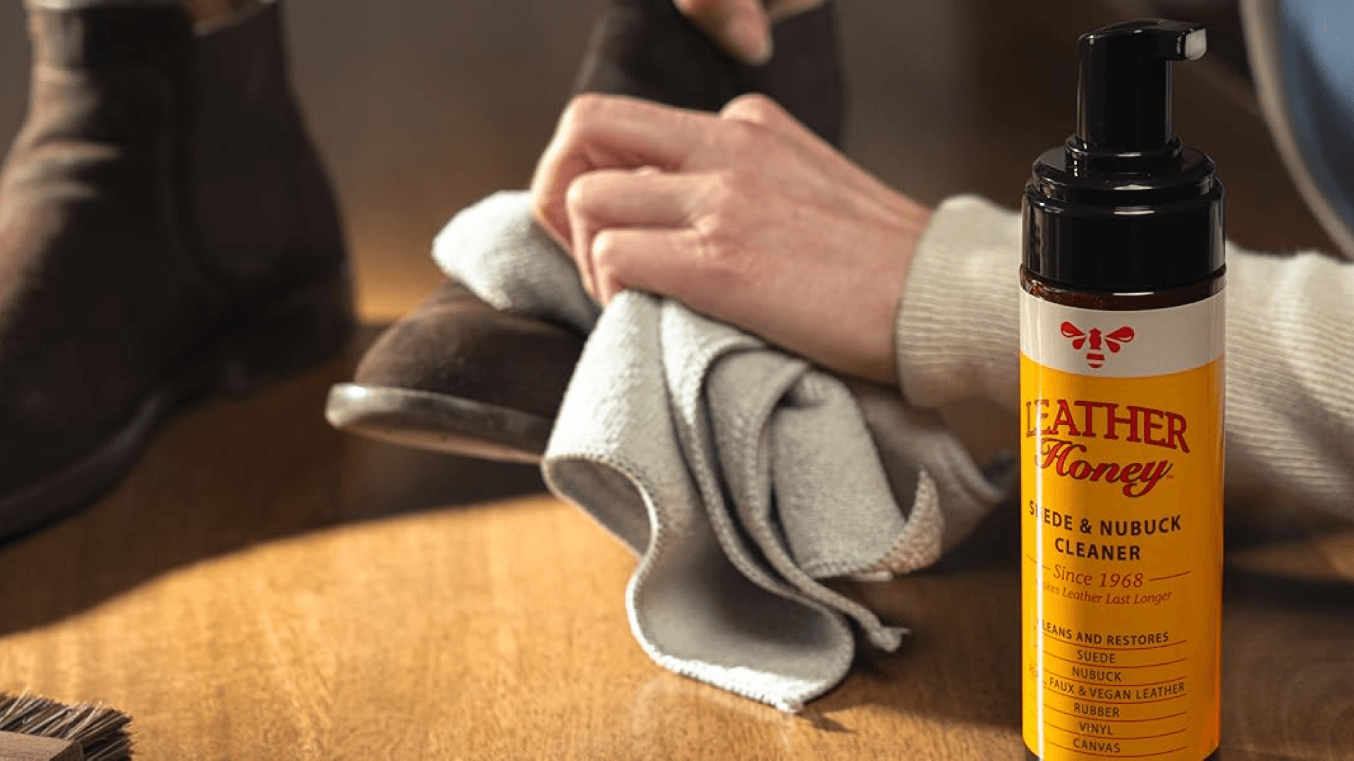 Leather Honey Suede Cleaner: Non-Toxic Suede & Nubuck Care, Made in the USA Since 1968. Clean and Restore Suede & Nubuck Shoes, Boots, Jackets, Uggs, Bags, Purses and More. Safe for Any Color & White