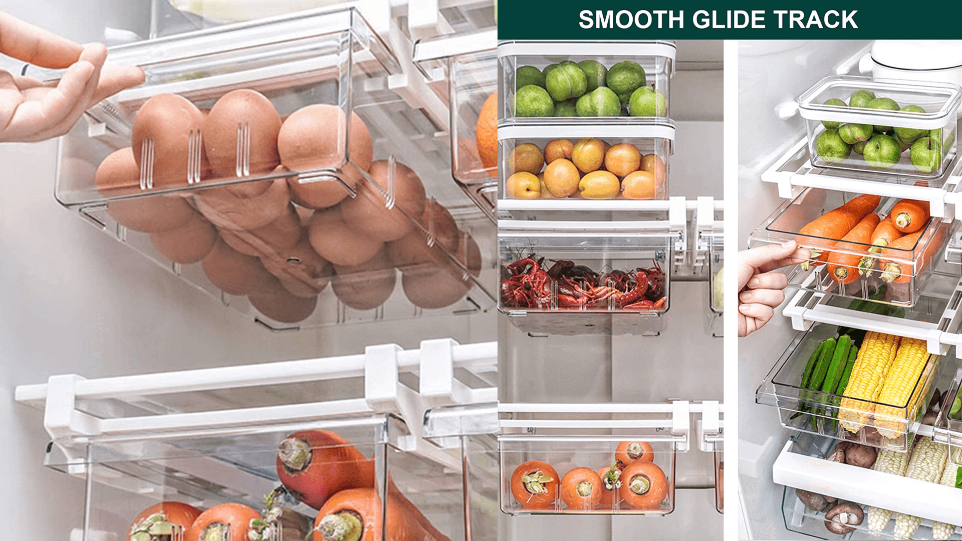 Hanging fridge drawers