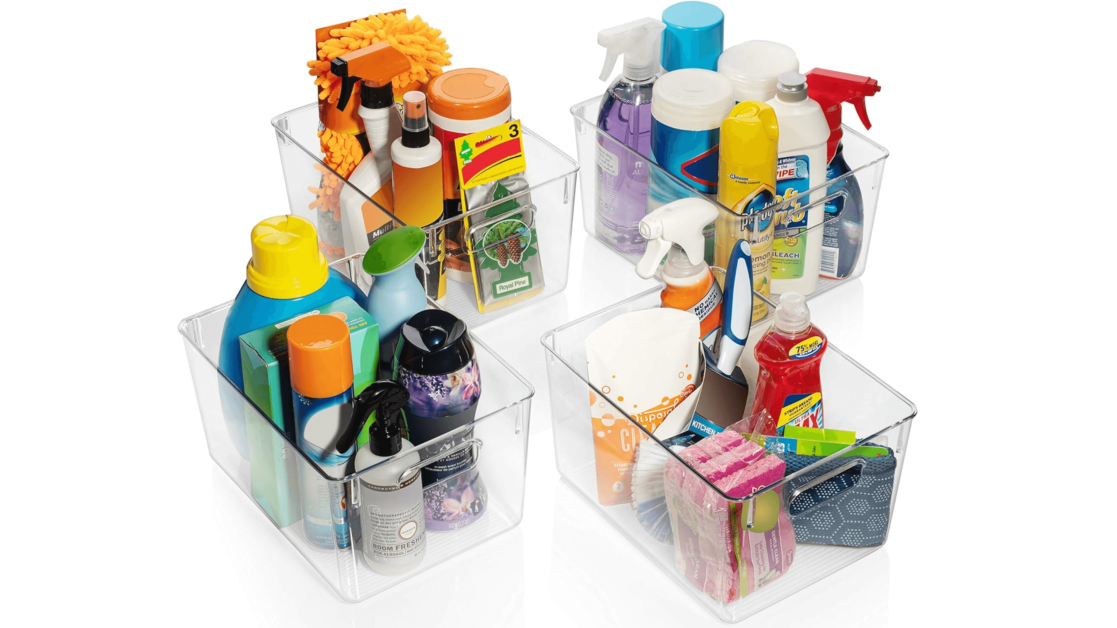 clear plastic storage bins
