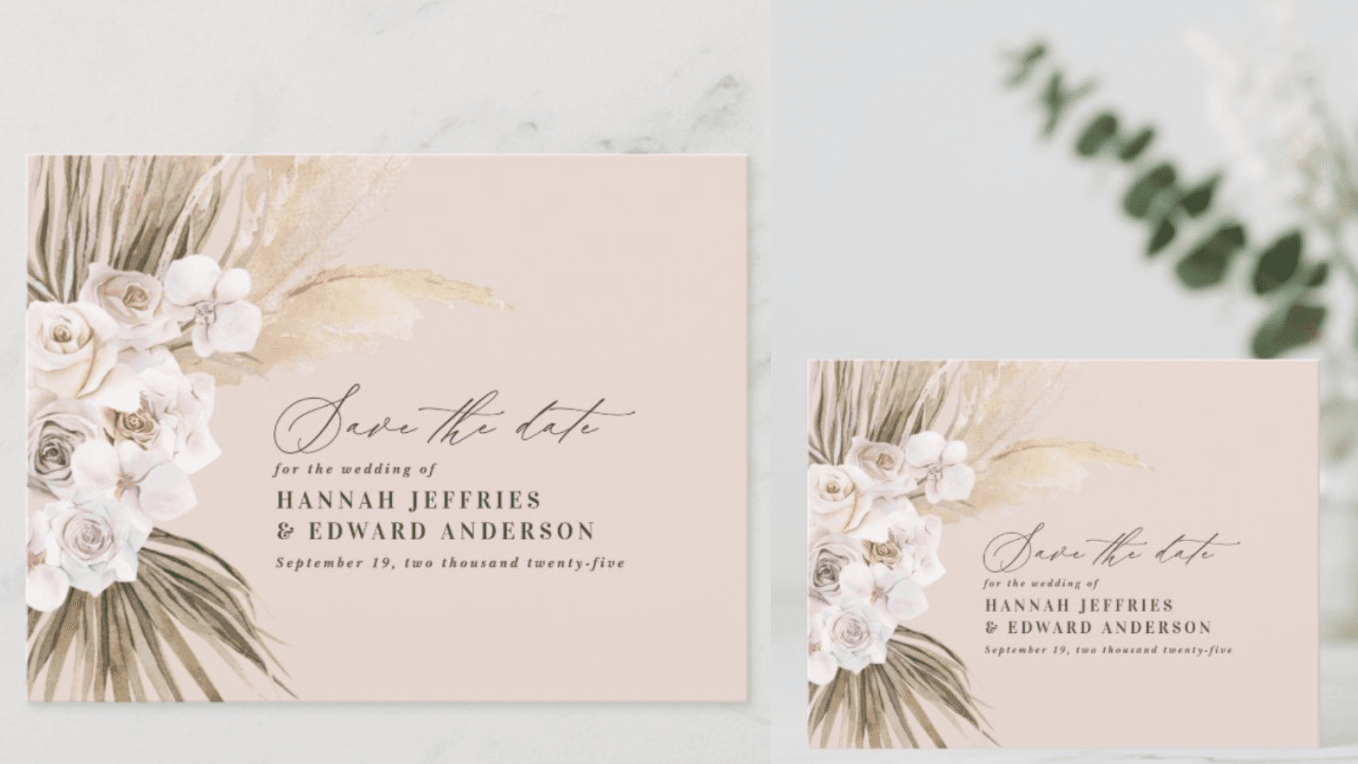 Boho wedding decor invitations