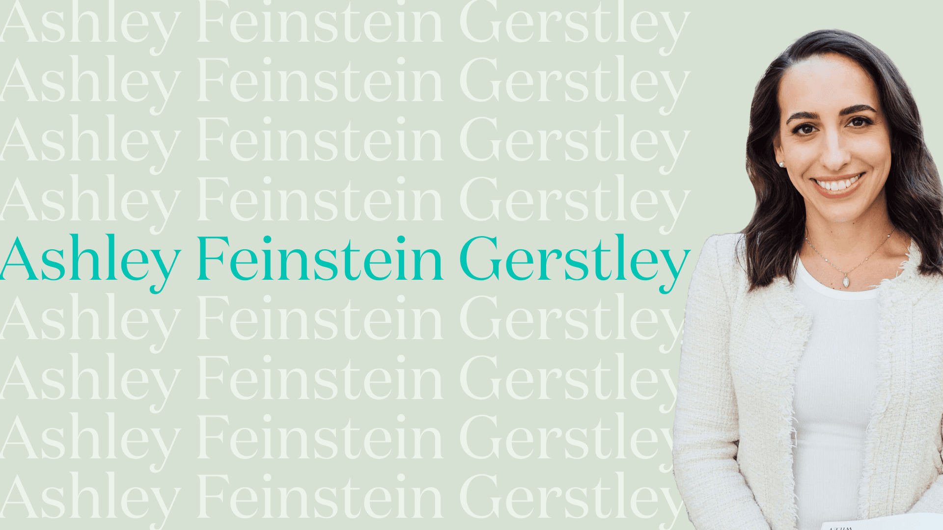 Ashley Feinstein Gerstley headshot asking for a friend background