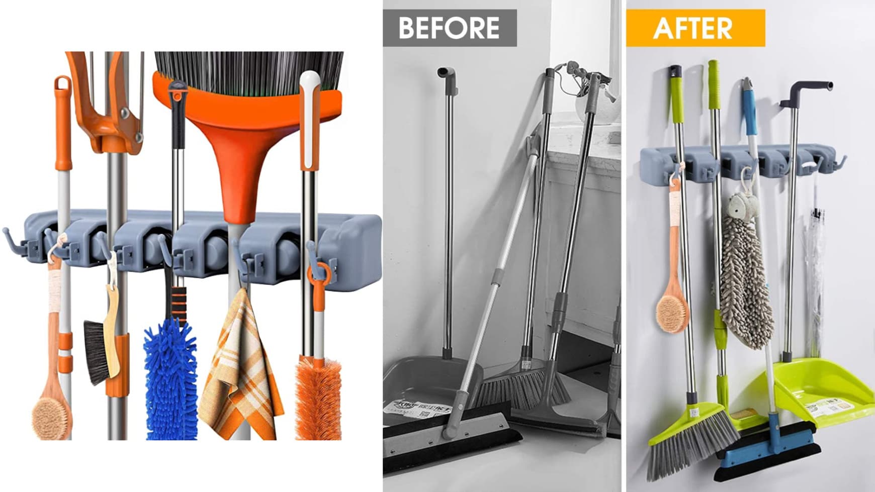 mop and broom wall mount