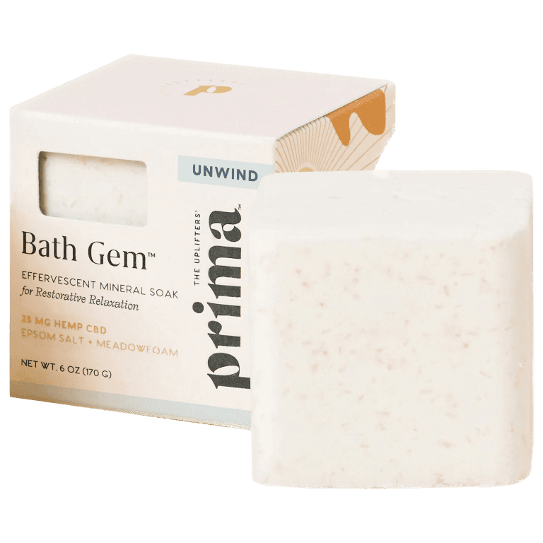 Prima Unwind Bath Gem with Epsom Salt + Moisturizing Oils