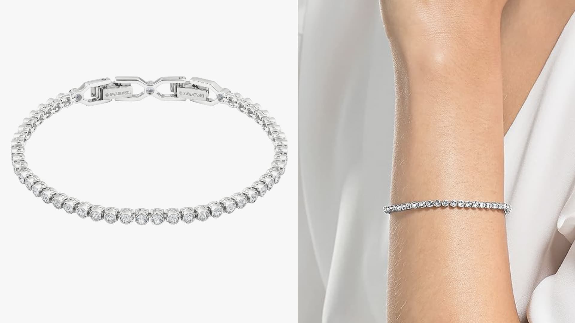Swarovski Women's Emily Collection Bracelet, Brilliant Clear Crystals with Rhodium Plating