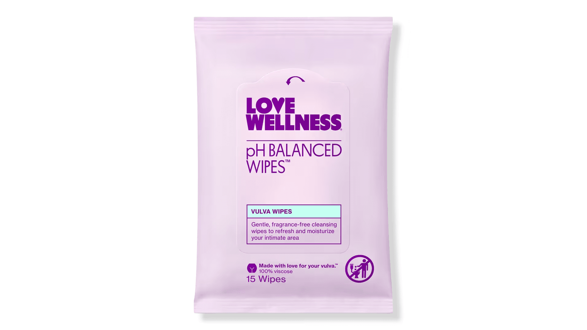 Light purple packet of feminine wipes