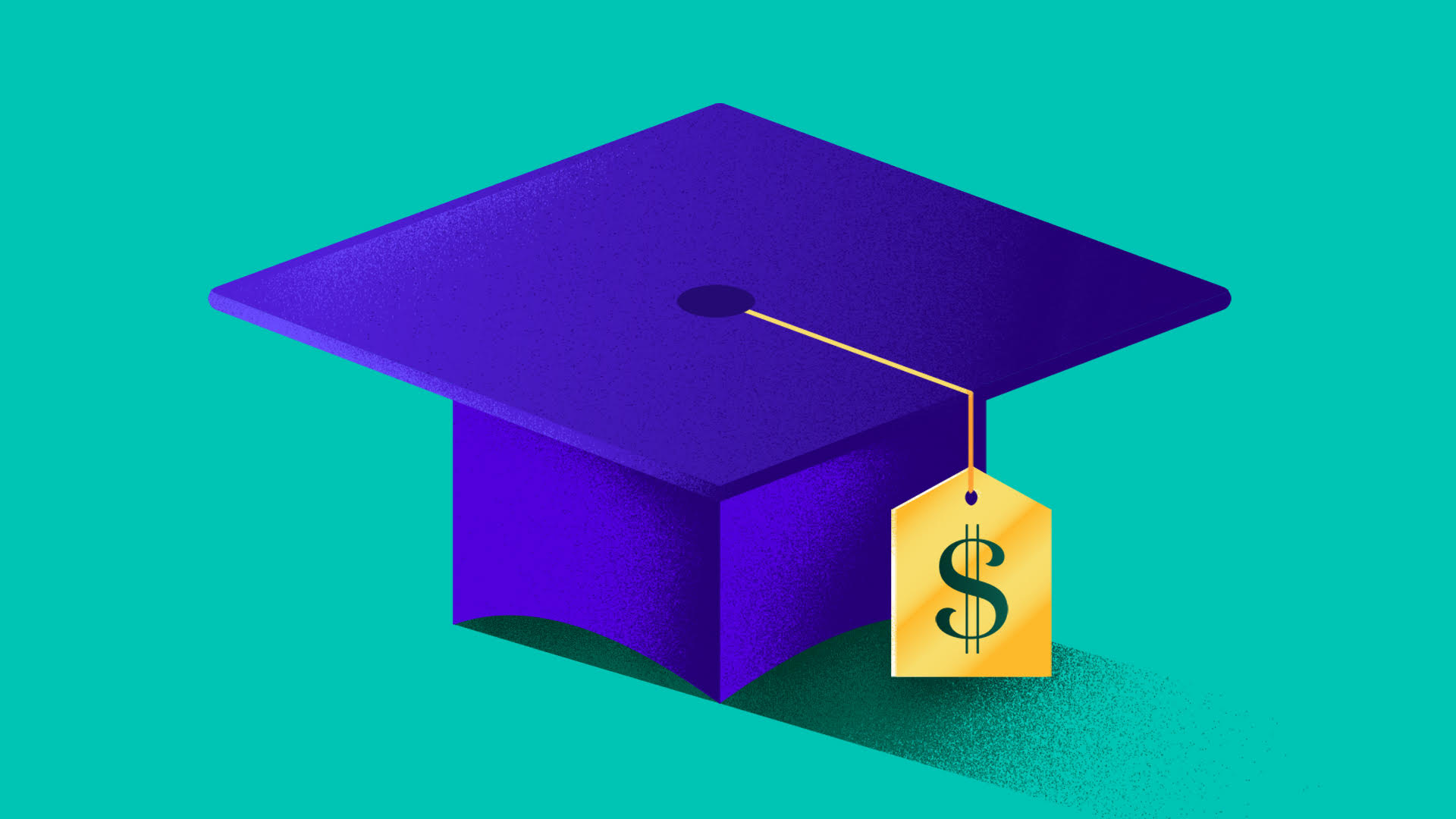 grad cap with $ tassel