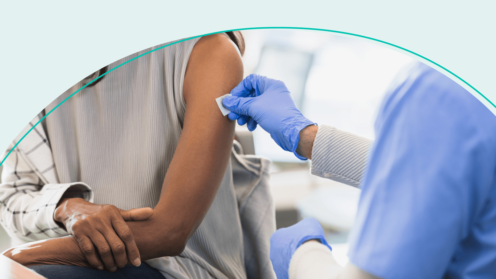 Woman receives a vaccine