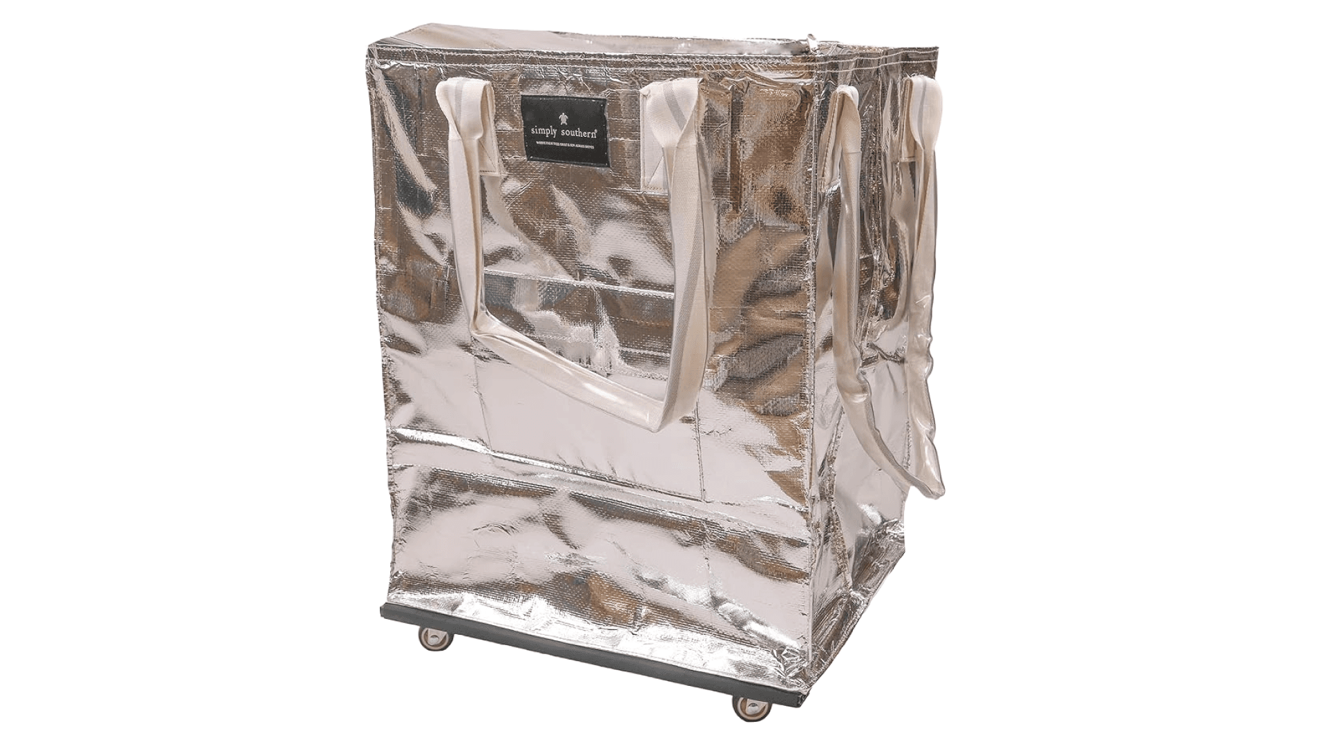 Simply Southern Collapsible & Colorful Rolling Tote Bag - Perfect Shopping Bag on Wheels for Women, Mothers, Families, Grandmas - Bag on Wheels for Easy Transportation